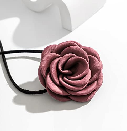 Ogrlica od baršunastog velikog cvijeta, ogrlica od cvjetnog čokera od ruže, ogrlica od čokera za žene, djevojke