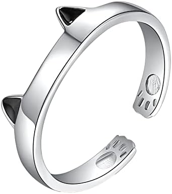 Ženski nježni prstenovi smiješni dragulji Podesivi nakit za ljubavnike srebrni prsten za kućne ljubimce 9255 jednostavan