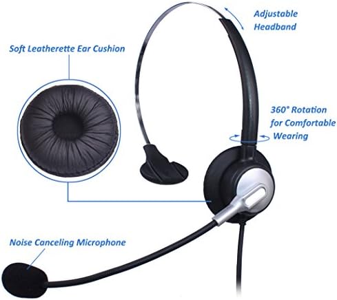 Vanstalk uredski telefoni slušalice s laganom trakom za glavu, za uklanjanje buke Mic RJ9 slušalice za ShoreTel IP100 IP212K