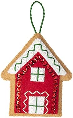 Bucilla božićni ukras, kit od medenjaka Djeda Mraza od 12 filca Applique Ornament Making komplet, savršeni zanatske zalihe