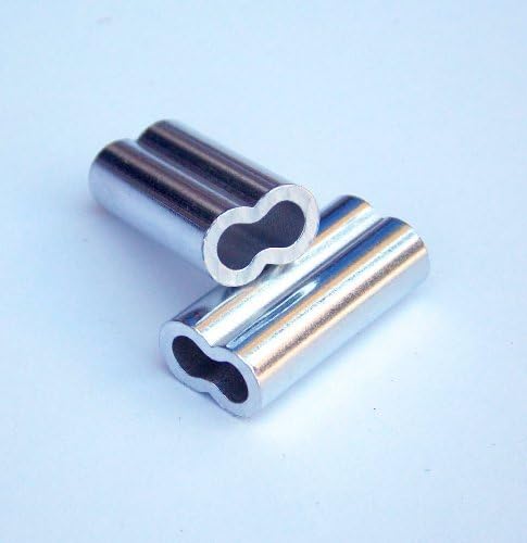 Aluminijske rukave s dvostrukim cijev od cijevi 2,0 mm x 18 mm - 100 komada