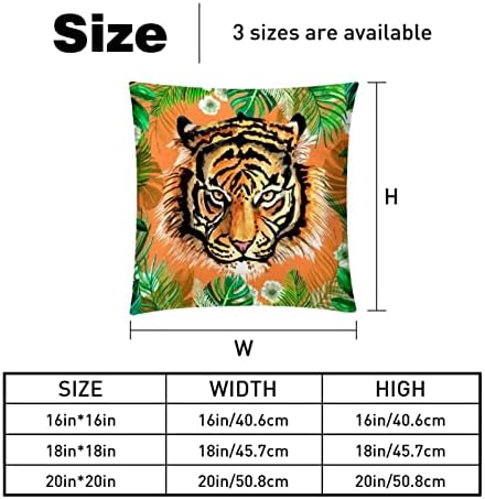 VBFOFBV SET od 2 lumbalnog jastuka, mekani ukrasi za dekor kućne seoske kuće, moderni tropska džungla životinja tigar