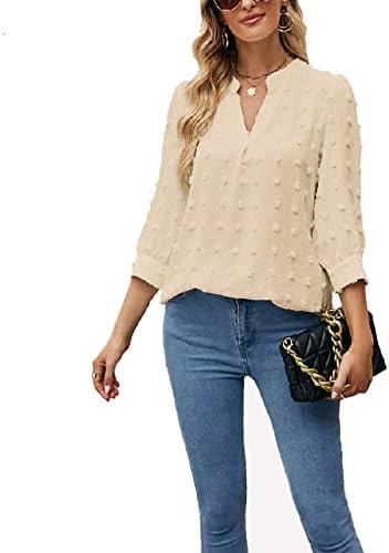 Nokmopo ženski vrhovi modni jacquar pletenje labave košulje s V-izrezom džep s dugim rukavima Gornji proljetni košulje