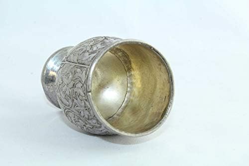 Rajasthan Gems Antique Tradicionalna ručno izrađena dizajn legiranog srebrnog pakiranja Mjera 60 ml, staklo