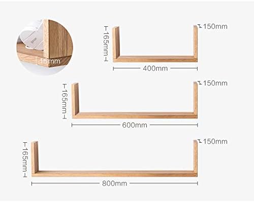 Qffl zidna polica ， set od 3 U u obliku plutajuće drvene zidne zaslone ukrasne police za dnevne sobe kuhinje hodnici spavaće