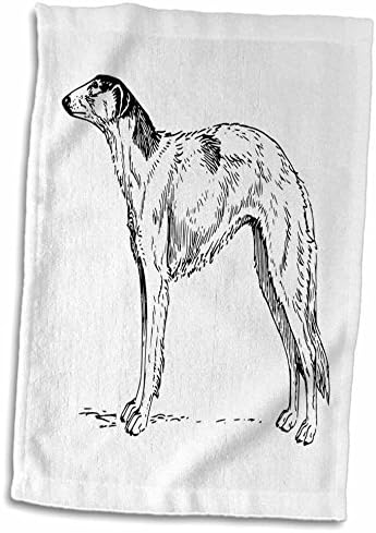 3Drose Florene Dog - Vintage Crtež psa Borzi - ručnici