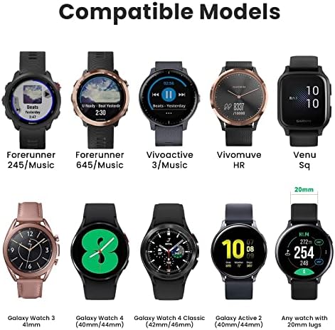 Notocity za Vivoactive 3, Galaxy Watch 4 Galaxy Watch 5/Pro, 20 mm silikonski zamjenski pojas za Forerunner 245/645, Galaxy