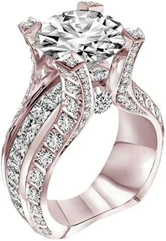 Prsten sa šupljim srcem geometrijski prsten za dječake s velikim rhinestoneom dijamantni krug prsten s elegantnom geometrijom