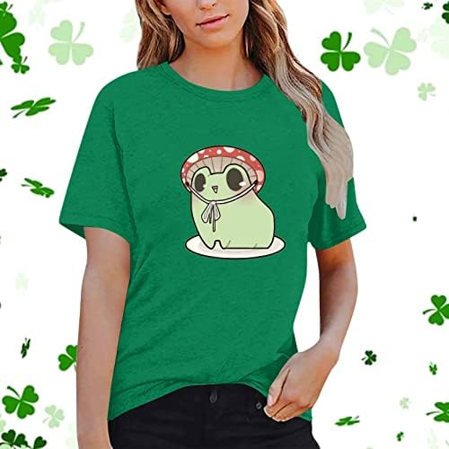 Suhe fit majice majice žene ženske ležerne majice s kratkim rukavima majica labava gornja shamrock leopard grafička majica