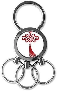 China Knot crveni sigurnosni uzorak nehrđajući čelik metalni lanac ključeva prstena za ključeve za ključeve za ključeve poklon