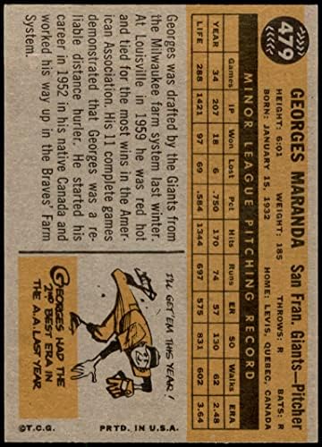 1960. Topps 479 Georges Maranda San Francisco Giants NM/MT Giants