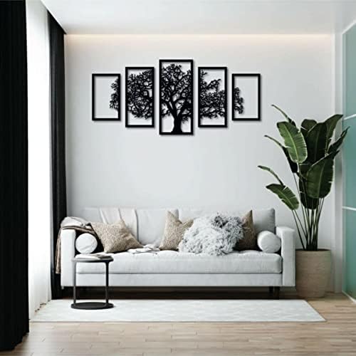 Turva Ticaret Turgay Ozturk drveni zid Art Tree Silhouette 59.05 x 23,6 inča ukrasna crna boja Moderna kućna uredska soba