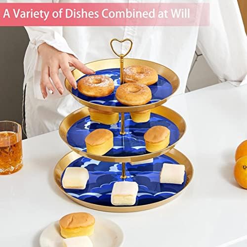 3 slojeva za deserte stalak za cupcake voćni tanjur plastika za posluživanje zaslona za vjenčanje za rođendan dječji tuš