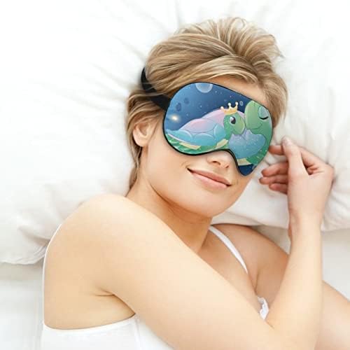 Lynarei Maska za spavanje Slatka morska kornjača Sleep Mask Mask s povezom s podesivim remenom Happy Mather's Day Mekani