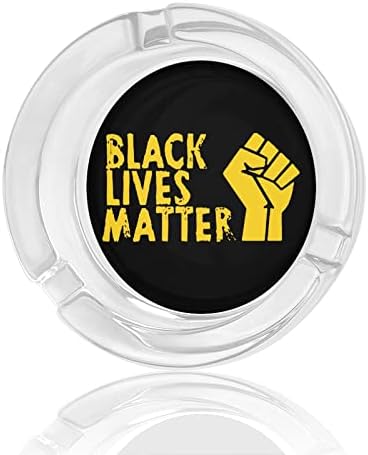Black Lives Matter Fist Okrugla staklene pepeljare za cigarete Slučaj Slatka ladica za pušenje pepela