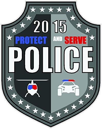 Ovalna značka policija štiti i služe 4x4.5 Simbol za provođenje zakona Ljubav humor Amerika Sjedinjene Države naljepnica