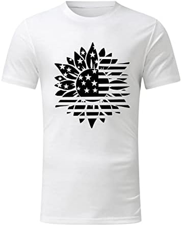 Zdfer Dan neovisnosti američka zastava tiskana majica za muške kratke rukave redovito fit classic manir ljetni vrhovi