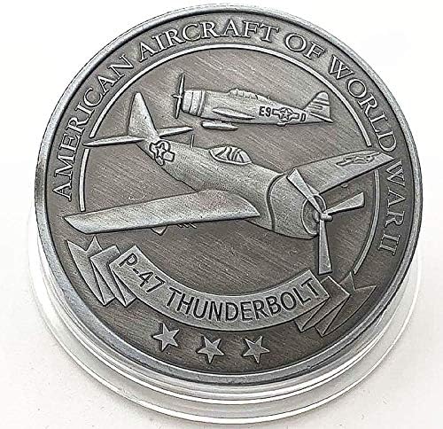 Američki zrakoplov svjetskog p-47 Thunderbolt zrakoplov suvenir kovanice vojni obožavatelji veterani srebrni prigodni kovanica