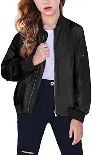 Bomber jakna za djevojčice u donjem rublju, ležerni kaput, gornja odjeća s patentnim zatvaračem s džepovima za 4-12 godina