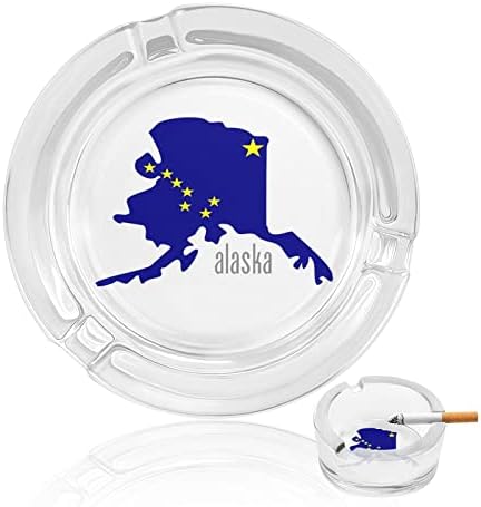 Alaska State Map zastava pušenje pepeljara stakla cigareta cigareta pepela ladica prilagođeni pušač.