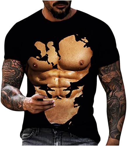 Muški mišićni grafički print majica Daily casual osnovni cool uzorci kratkih rukava novitet 3D umjetnost tiskani ljetni vrhovi