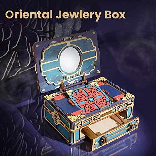 Drvena japanska kutija za nakit Orijentalni antikni okvir za skladištenje DIY Organizator ladice za samostalno sastavljanje