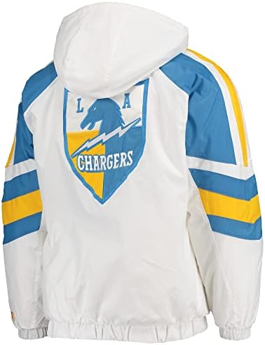 Starter muški bijeli/prašak plavi los angeles Chargers u četvrtak navečer svjetla na pola kapuljača jakne