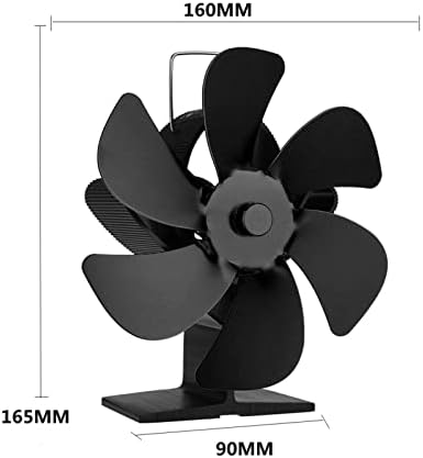 Gayouny kamin ventilator 6 crni toplinski pogon ventilator ventilator drva Wood Burner Eco Prijavljeni tihi pećni ventilator