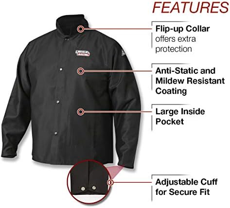 Lincoln Electric Premium jakna za zavarivanje otporna na plamen | Prozračni | Crni | K2985 -