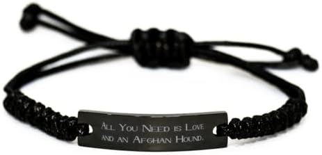 Sve što trebate je ljubav i... Crna Narukvica od užeta za afganistanskog goniča, prekrasni Pokloni za afganistanskog goniča,