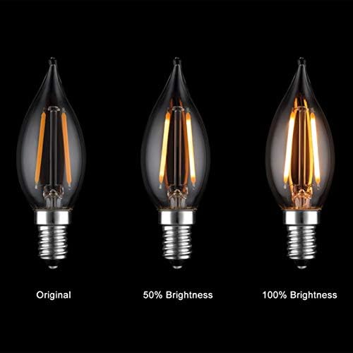 12 pakiranja - LED svjetiljka u obliku kandelabra u obliku plamena od 2 vata, 220-240V staromodna Edison žarulja sa žarnom