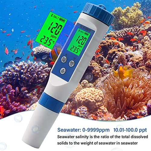 Digitalni pametni Bluetooth morska voda mjerač saliniteta za ispitivanje soli monitor za akvarij bazen riba spremnik morskih
