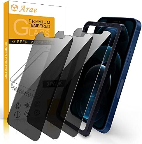 Arae zaslonski zaštitnik za iPhone 12 Pro Max, HD Rad u kaljenom staklu s većinom slučaja, 6,7 inča, 3 pakiranja