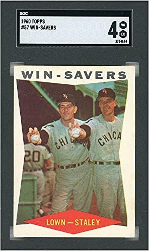 Win -Savers Chicago White Sox Turk Lown Gerry Staley 1960 Topps 57 SGC 4 Kartica - Topps - Slabed bejzbolske karte