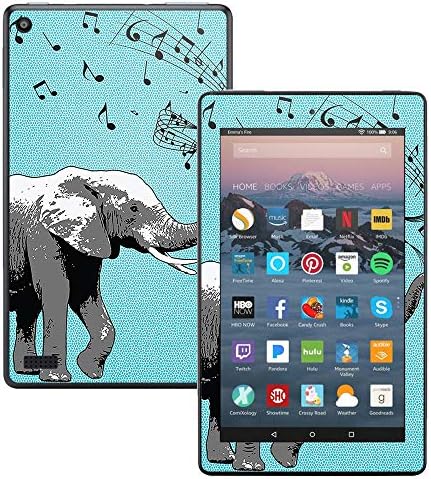 Mogryyskins koža kompatibilna s Kindle Fire 7 - Glazbeni slon | Zaštitni, izdržljivi i jedinstveni poklopac omota vinilne