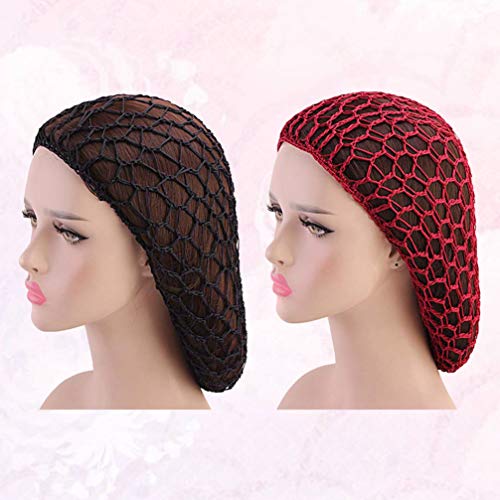 Luxshiny mrežica crochet mreža za kosu 2pcs ručno izrada kukičanih kosa za spavanje šešira za kosu za kosu s snoods cover