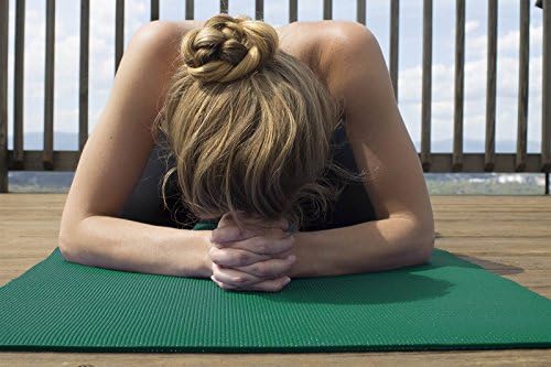 Pribor za jogu luksuzna neklizajuća prostirka za pilates i jogu visoke gustoće debljine 1/4 inča, šumsko zelena