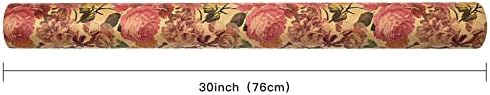 Kraft papir za zamatanje papir - šareni uzorak cvijeća i biljaka u stilu uljanog slikarstva-30 inča 100 stopa