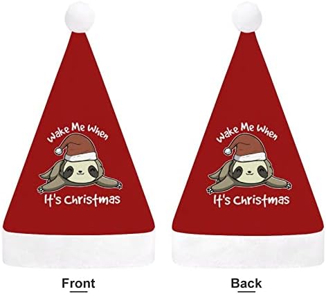 Plišani Božićni šešir Djeda Mraza nestašni i slatki Šeširi Djeda Mraza s plišanim obodom i udobnom podstavom Božićni ukras