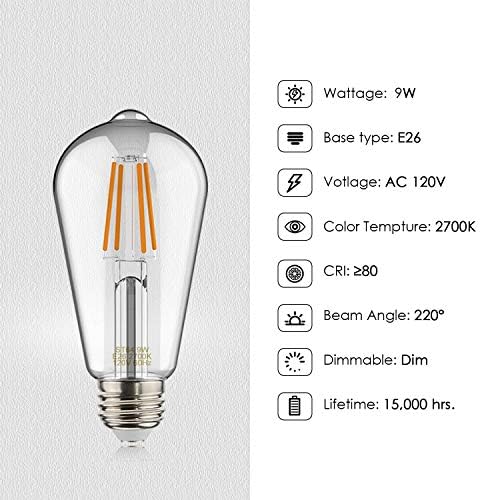 LED žarulje sa žarnom niti 964 ekvivalent 100 vata, Vintage energetski učinkovita svjetiljka s mogućnošću zatamnjivanja za
