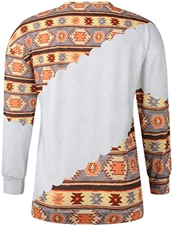 Žene retro dukseve krajolik slikanje dugih rukava pulover Top Moda zapadna aztec košulja grafička tunika