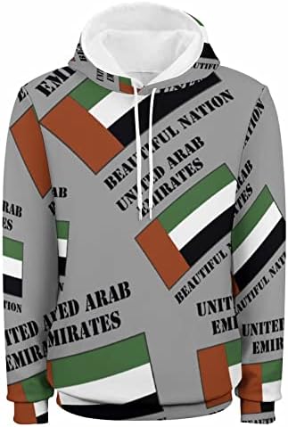 Muška topla majica sa zastavom Ujedinjenih Arapskih Emirata s podstavom od flisa modna majica s kapuljačom puloveri s dugim