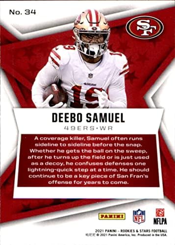 2021 novajlija i zvijezde 34 Deebo Samuel San Francisco 49ers Panini NFL nogometna trgovačka karta