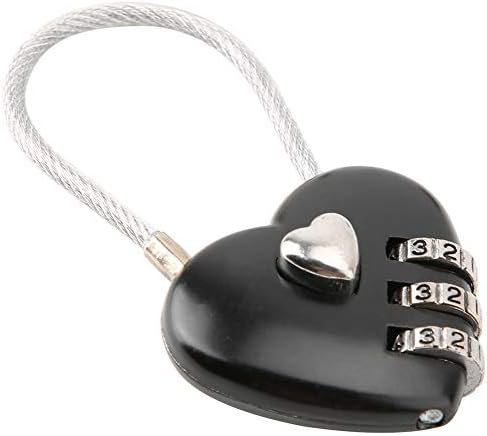 Zaključavanje koda, oblik srca 3 -znamenkasti kôd kombinirana torba za prtljažnu lozinku sigurnosti par padlock za ruksak,