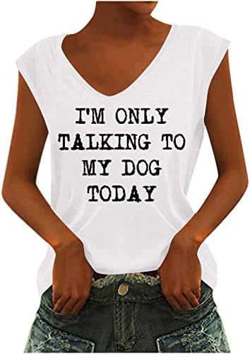 Razgovaram samo sa svojim psom danas majica, žena psa mama smiješne slovo tiskan tenk vrhovi kratkih rukav grafičke majice