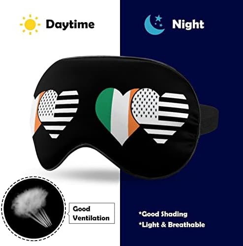 Irska i crna američka zastava maska ​​za spavanje lagana maska ​​za oči maske za oči s podesivim remenom za muškarce žene