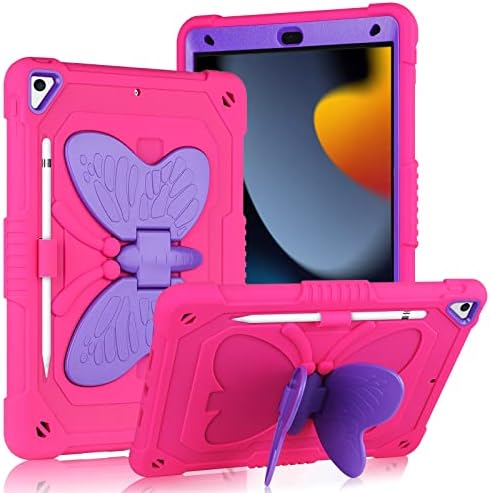 Za iPad 9. 7. slučaj 7. generacije s nosačem olovke s leptirima s leptirima, iPad 10.2 CASE teška tvrda zaštitna zaštitna