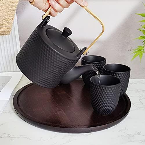 WeopycJ Kineski čaj Set Keramički čajnik s cjedilo, japanski moderni porculanski čaj Sets 1 čajnik od 30 oz 4 čajne čaše