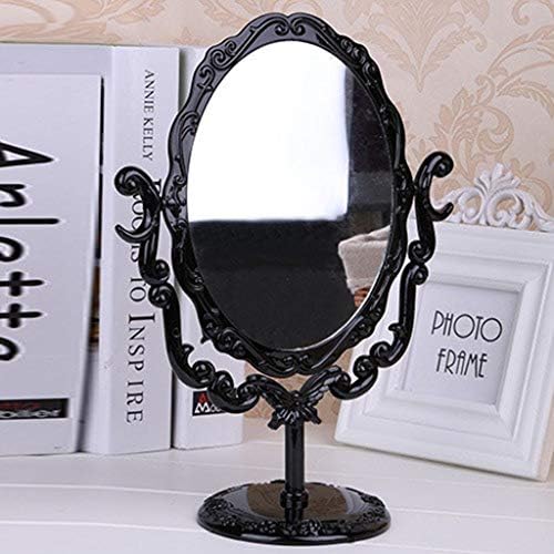 360 ° rotacijsko ovalno kozmetičko ogledalo, europski retro stil okretni ispraznost ogledalo uklonjivo princeza ogledalo