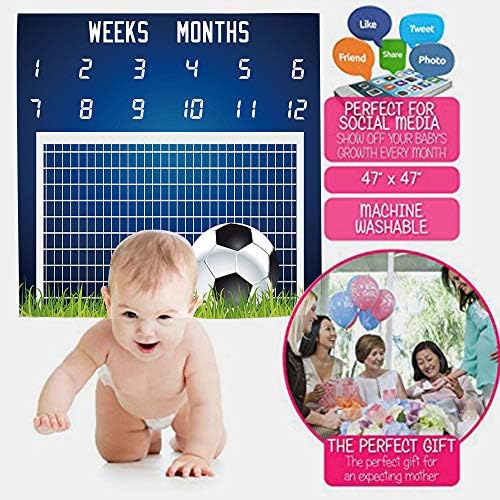 F-Fun Soul Baby Monthly Milestone pokrivač 40x40in meki flanel, deke za fotografiju nogometnih terena, tragač za rast dob
